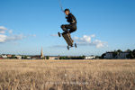 Dovydas kite boarding on Black Heath, London.